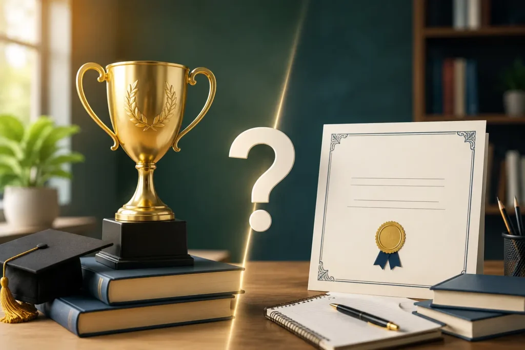 Gold Trophy or Academic Certificate - Education School